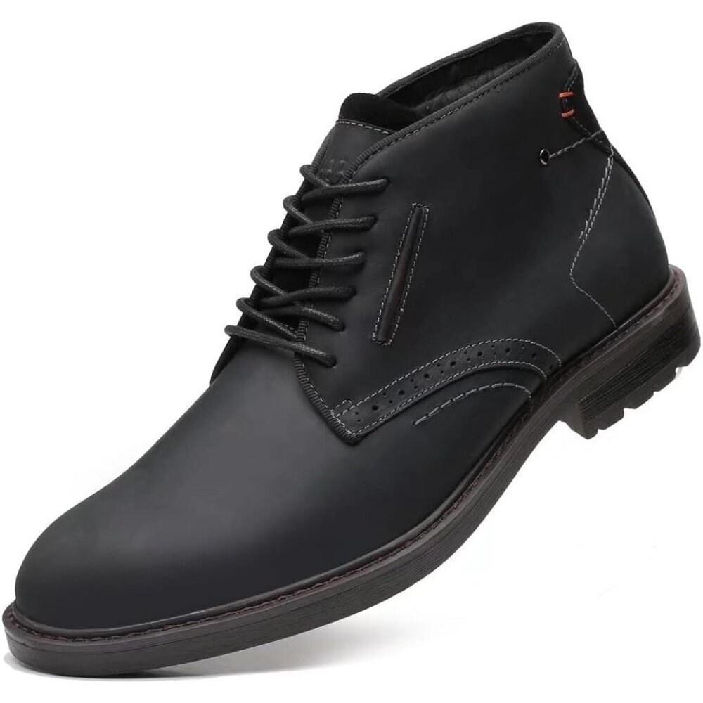 〽️Men's Oxfords Ankle Chukka Boot Black Casual Fashion and Comfort Lace Up Shoes